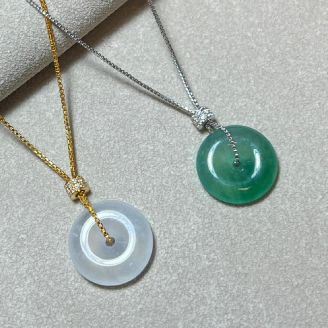 镀18K穿平安扣专用项链女万能链子金色挂绳吊坠扣头夹扣配链百搭