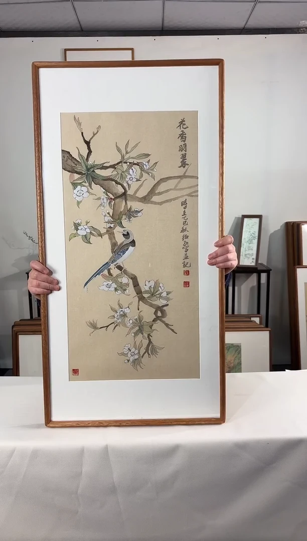 国画手绘*花香羽翠*47*92cm
