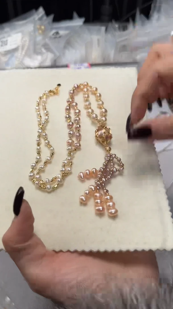 【闪购商品】淡水珍珠毛衣链合金LZ0488