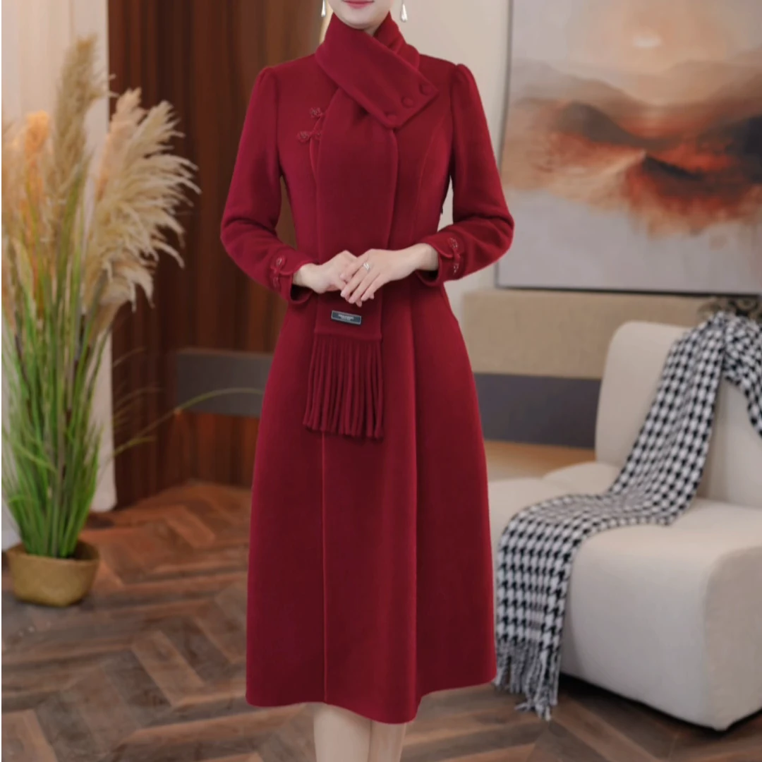 【芊霓女装】24186冬季新款连衣裙遮肚子收腰显气质百搭