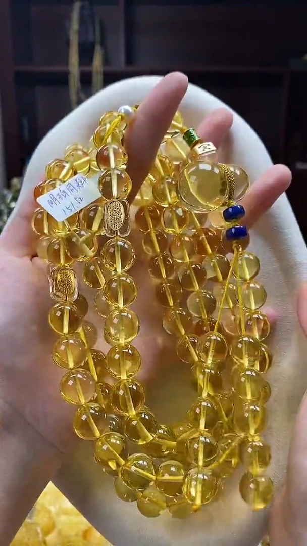 琥珀颈饰未镶嵌项链