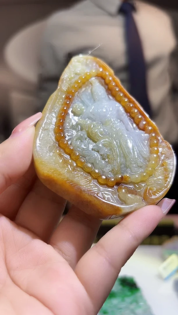 未镶嵌定制翡翠35/0831/C/发其一件/人物