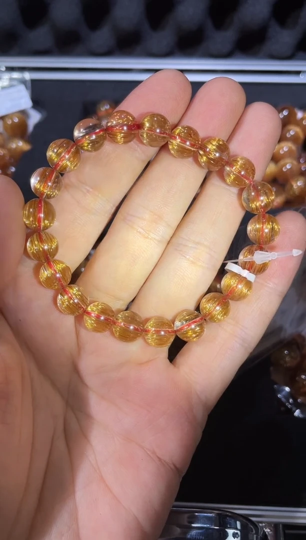 未镶嵌手链水晶浅**然发晶单圈手链A10