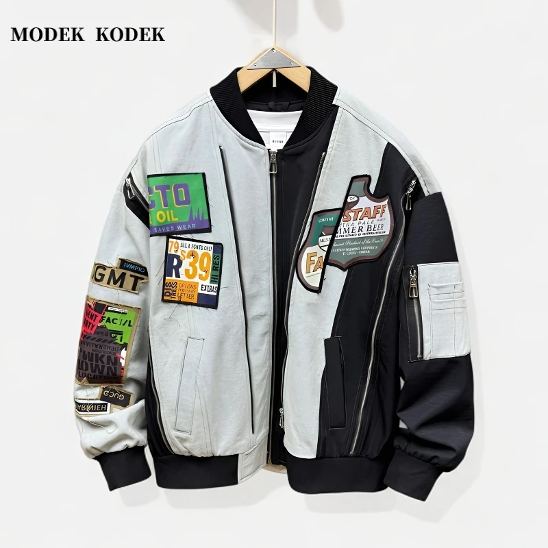 MODEK KODEK高级感潮牌男士刺绣棒球服秋季新款时尚百搭休闲夹克