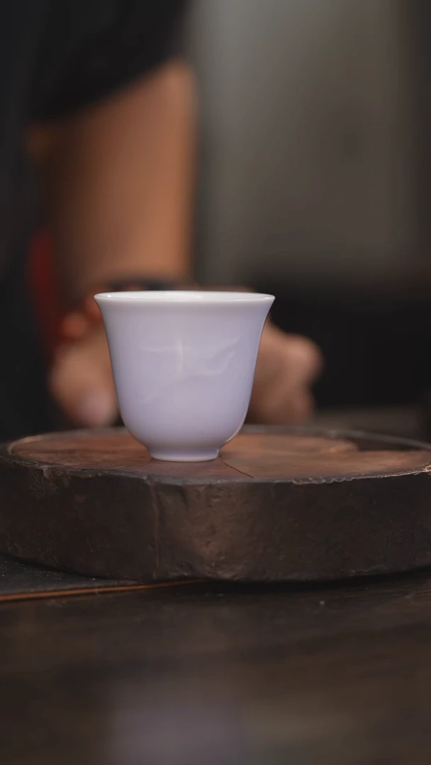 【闪购商品】杯13柴房陶瓷 紫色仙鹤小杯