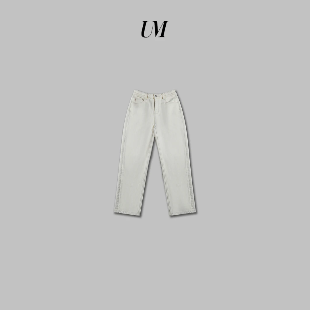 【U.M】女士四面弹植绒加绒烟管牛仔裤高弹舒适小直筒