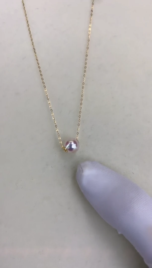 18K金镶嵌DA海水珍珠 GD007 8-9 路路通吊坠