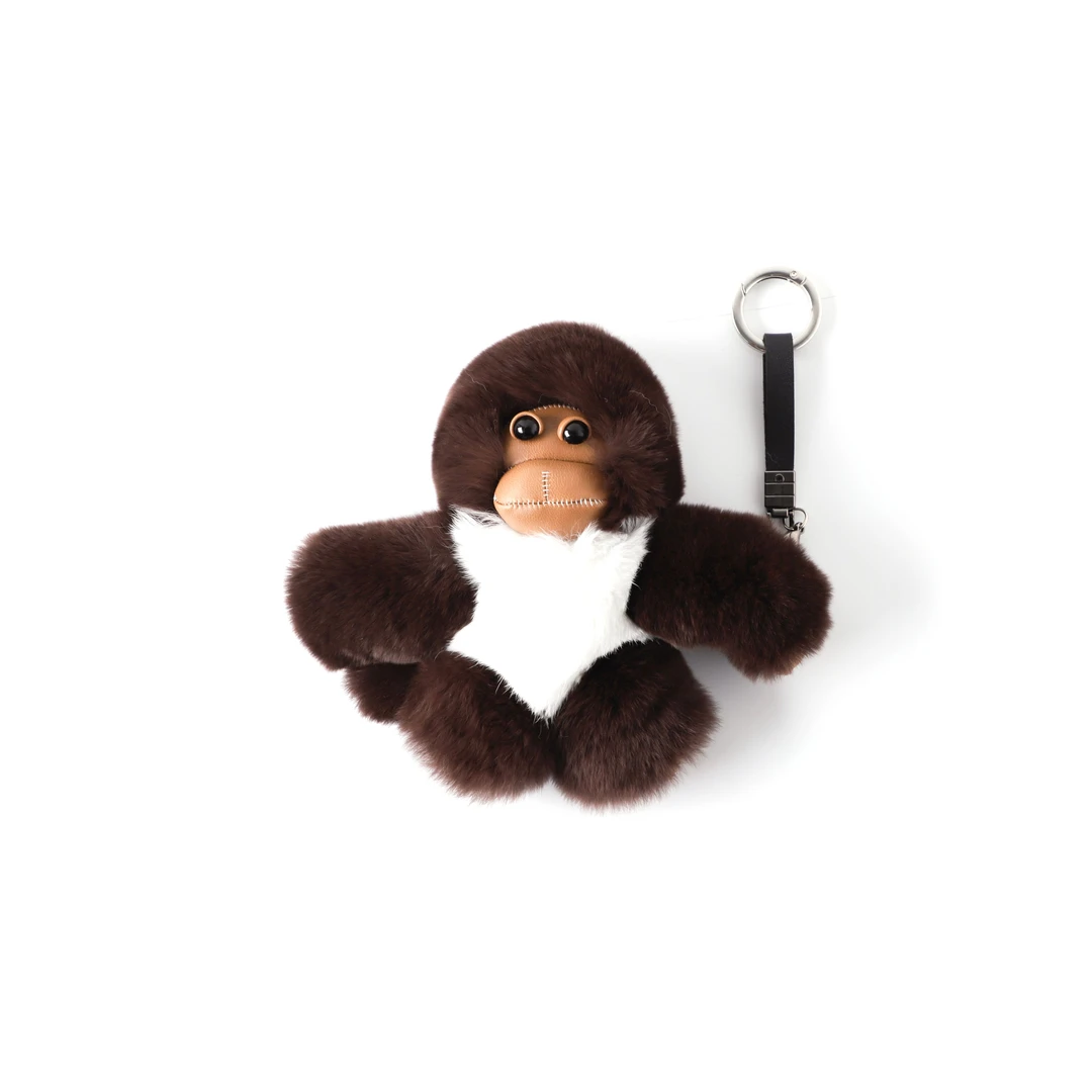 【一一】兔毛小猴子钥匙扣挂件毛绒卡仔礼物书包挂饰25C-W70363