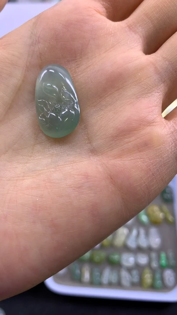 颈饰未镶嵌翡翠(****鱼缅甸天然A货翡翠