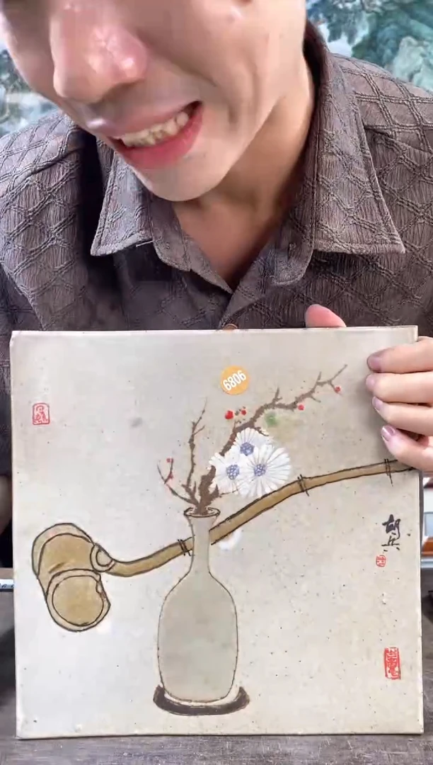吴义松陶瓷联盟手绘陶瓷编码：6806