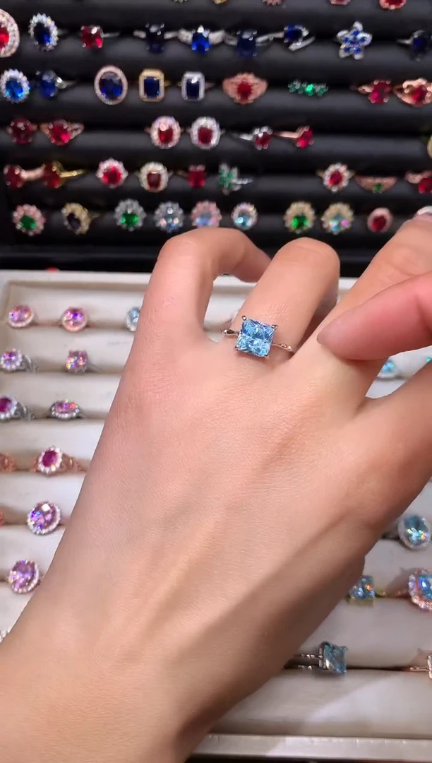 【闪购商品】海蓝宝石戒圈银S925镶嵌白