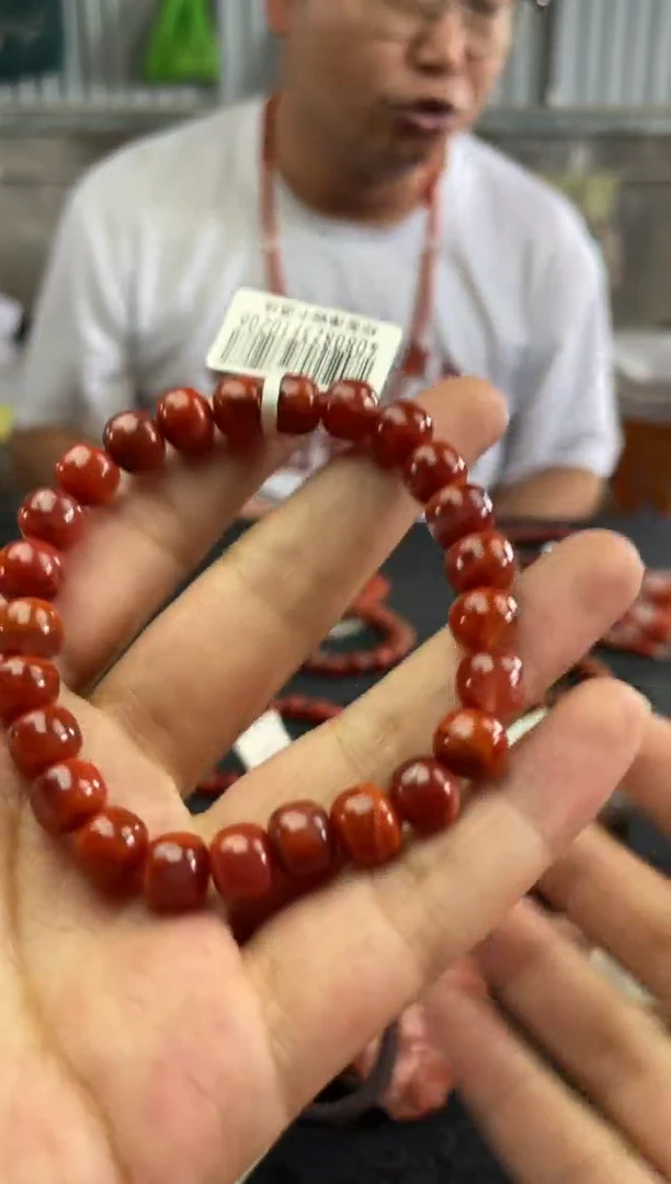 手串未镶嵌南红玛瑙原矿无优化 瓦西玫红火焰纹老型单圈手串