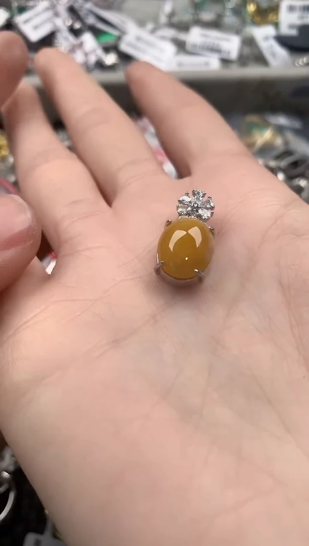 银S925镶嵌戒指翡翠333   10