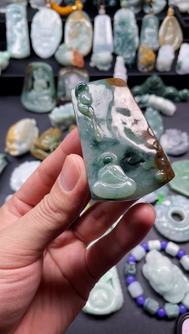 颈饰未镶嵌翡翠20  天然翡翠a货  悟道