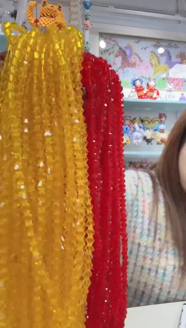 玻璃24105卡6水晶透色大红100条金黄40条