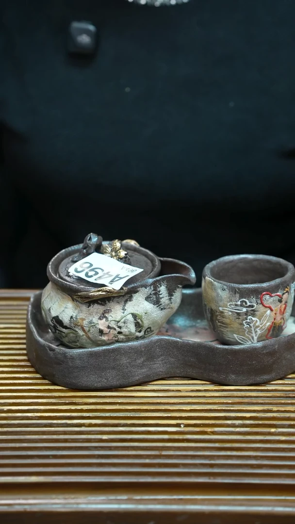 万古烧粗陶手工茶具