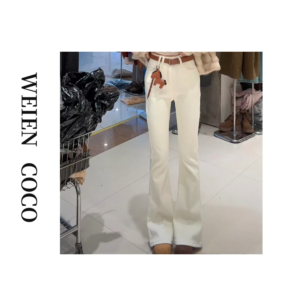 【薇恩COCO】高腰时尚牛仔裤直筒裤修身新款加腰带K6376