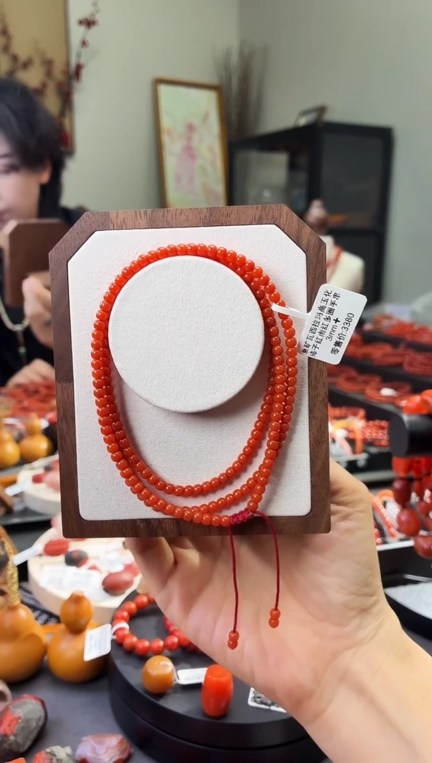 未镶嵌手串南红玛瑙GG185801原矿瓦西拉玛高玉化柿子红3mm+多样性