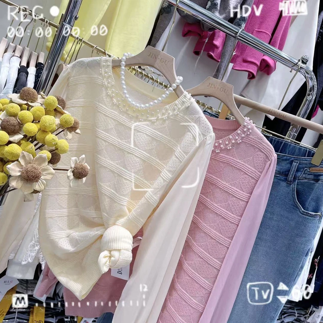 常规长袖薄款毛针织衫百搭时尚女装