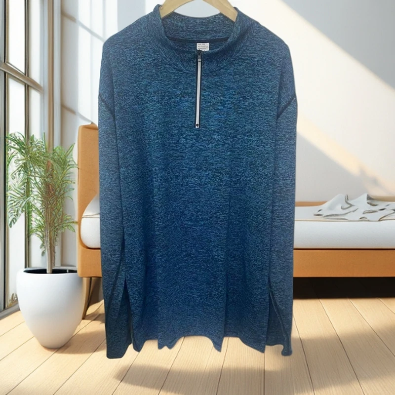 7610长袖t恤男女同款立领宽松休闲健身跑步速干运动上衣卫衣