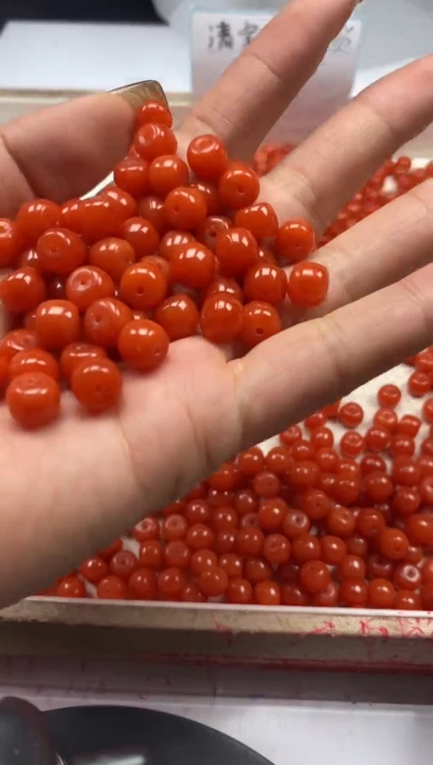 【闪购商品】南红玛瑙颈饰未镶嵌w2255满肉南红老型8*7mm*20颗