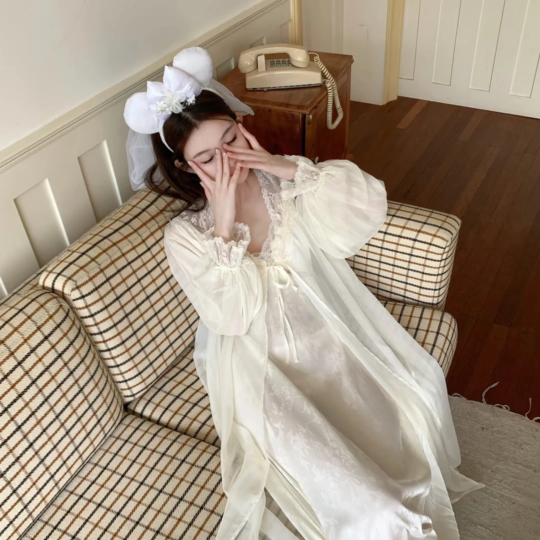 一号【601-630】西米春夏透气t丝睡衣裙薄款套装韩版女显瘦甜美LM