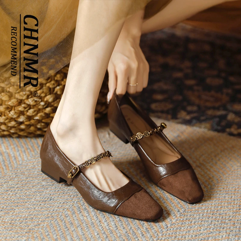 小香风复古玛丽珍平底鞋女2025新款法式方头一字带低跟不累脚单鞋