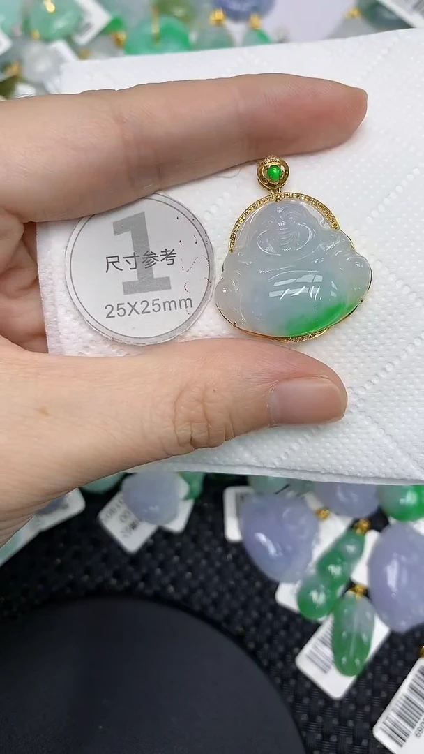 颈饰18K金镶嵌翡翠11111111