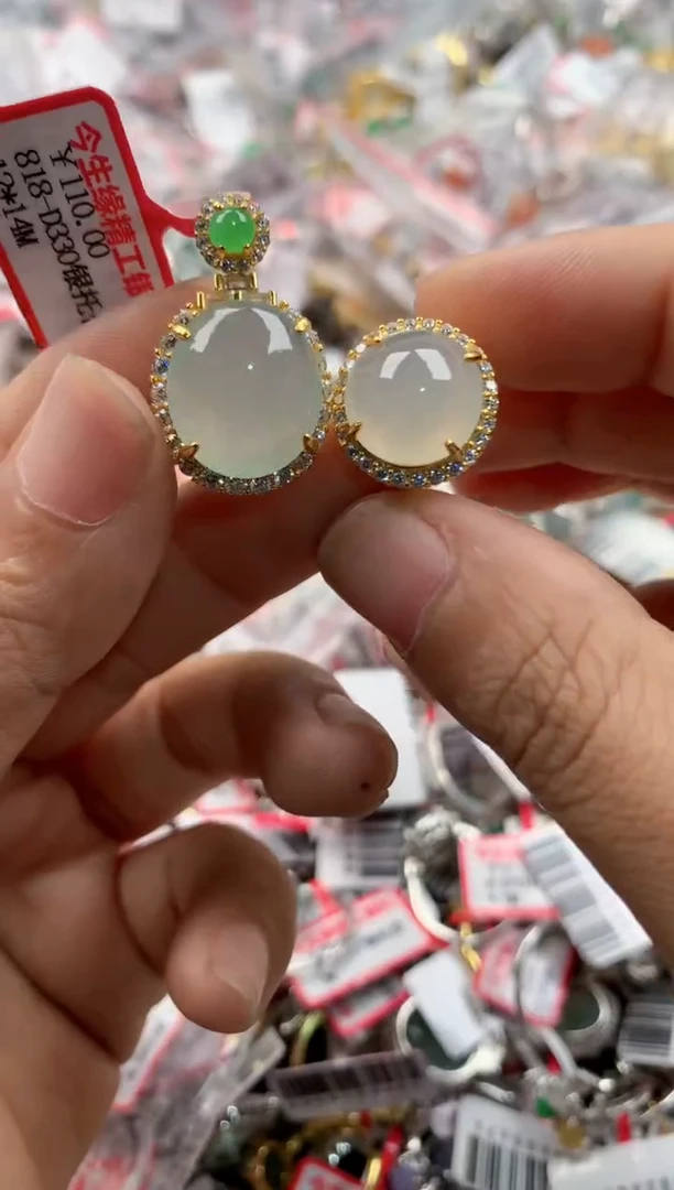 银S925镶嵌戒指翡翠333              3