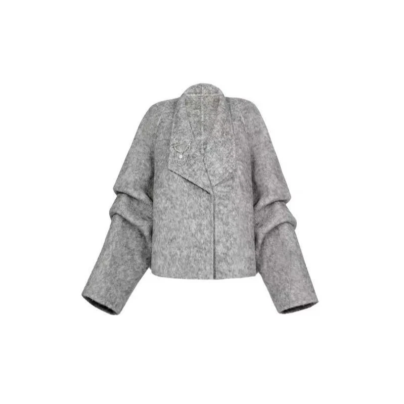 原创设计师款8008时尚短款双面大衣