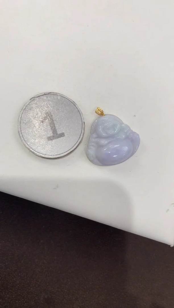 颈饰18K金镶嵌翡翠天然缅甸A货翡翠