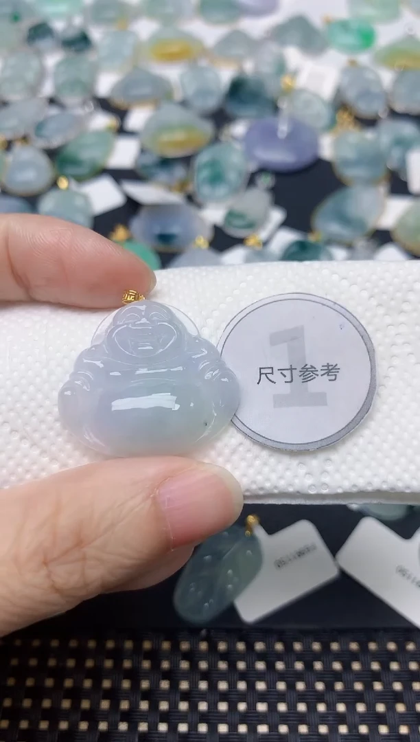 颈饰18K金镶嵌翡翠天然缅甸A货翡翠