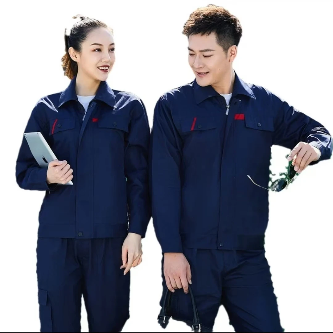 春秋款纯棉单层工作服男女裤子耐磨防静电工地车间电工汽修劳保