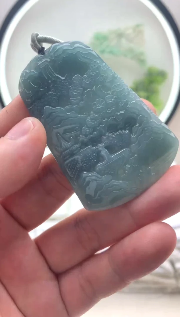 颈饰未镶嵌翡翠山水牌