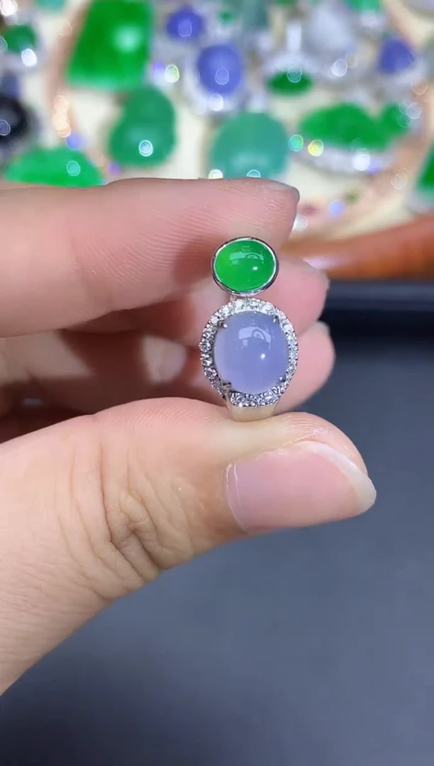 颈饰18K金镶嵌翡翠718-中国好珍宝