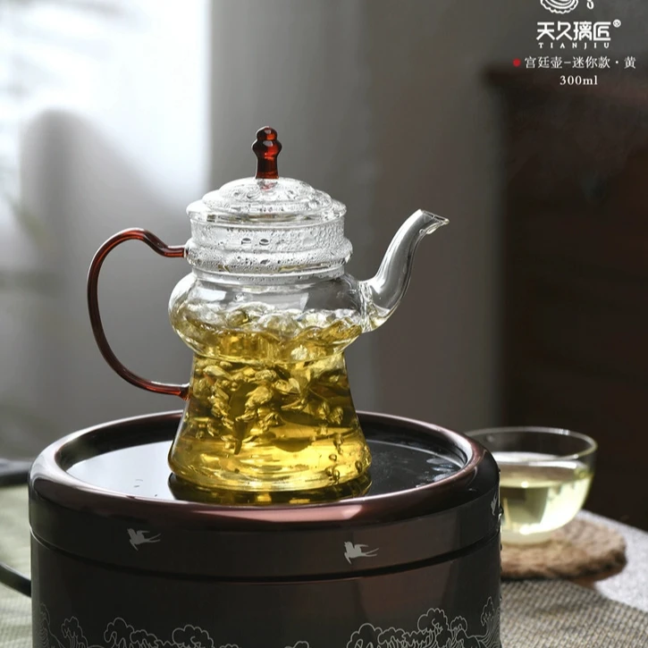当代 天久璃匠宫廷壶泡茶壶高硼硅玻璃壶嘴带过滤高档茶具300ml