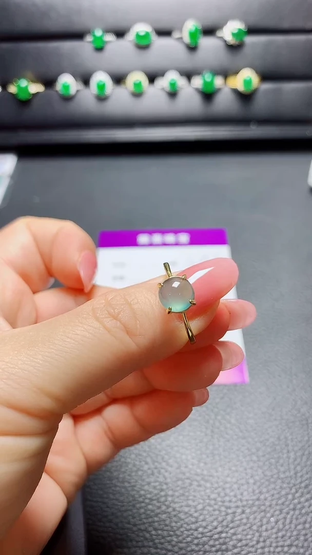 银S925镶嵌戒指翡翠 天然翡翠A货s925银镶