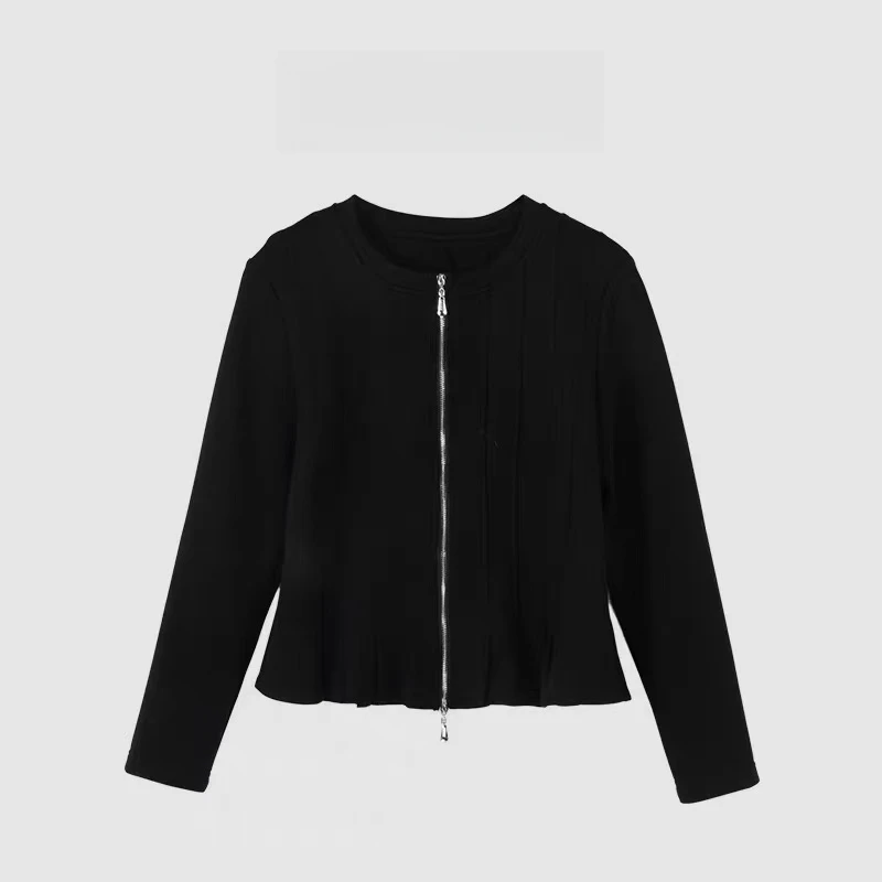 261005休闲黑白色百搭设计款长袖外套