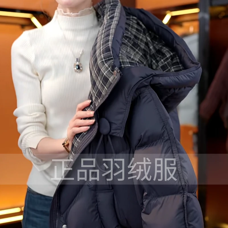 Y061【出口原单】新款冬季高端专柜藏青蓝色羽绒服-喵喵