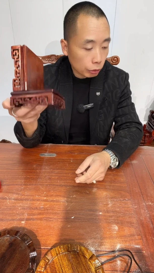 木买一送一非花细花底座红10*10*3.6