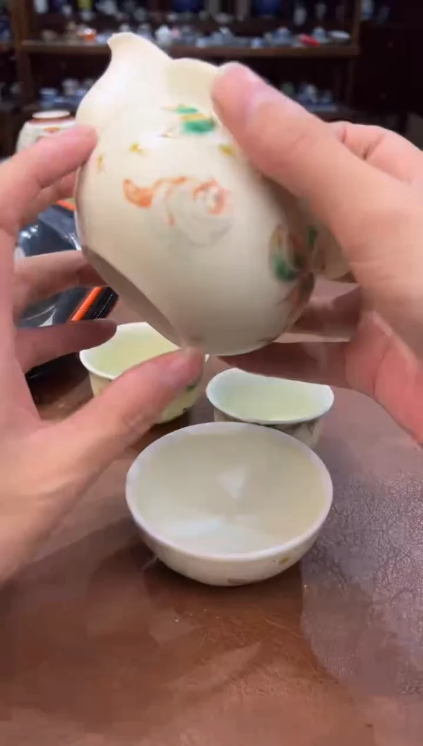 真的很便宜超好看会开片的旅行茶具