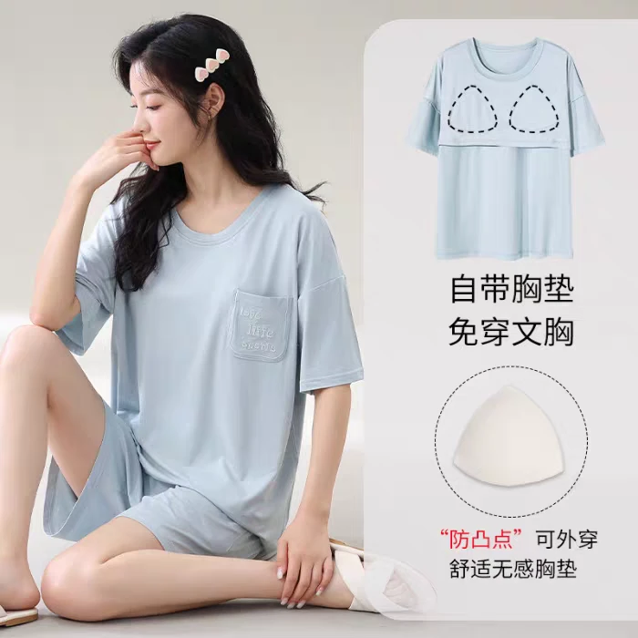 57101 J3-3带胸垫休闲可外穿家居服套装