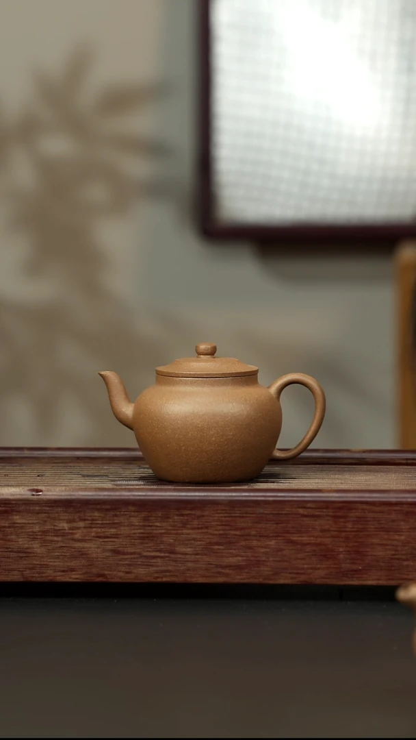 紫砂茶壶芝麻绿 宫灯