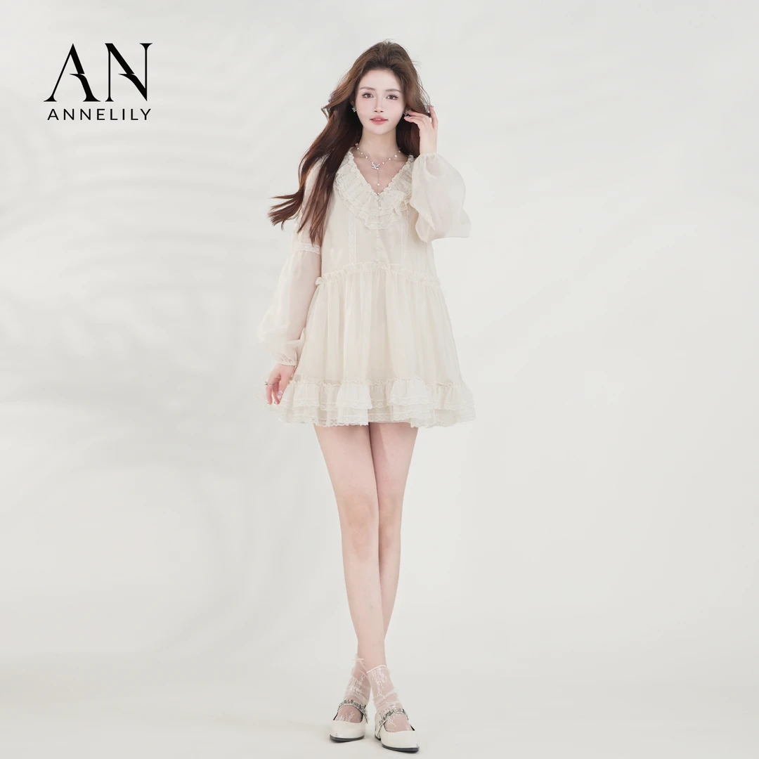 ANNELILY安一凡【若雪-凡】时尚精致法式气质百搭短裤套装AT2502095