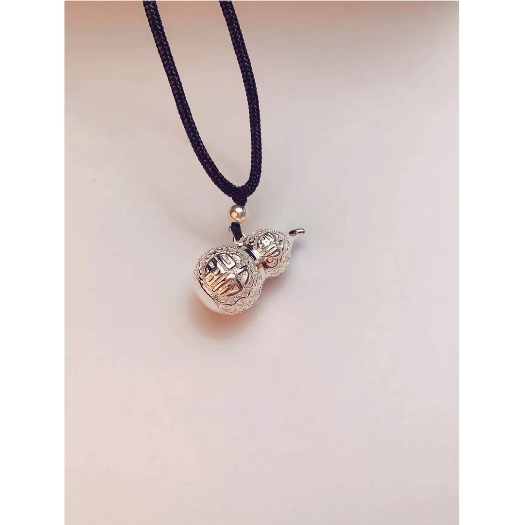 足银银制品 足银*新款999银珠子葫芦总重量约7克