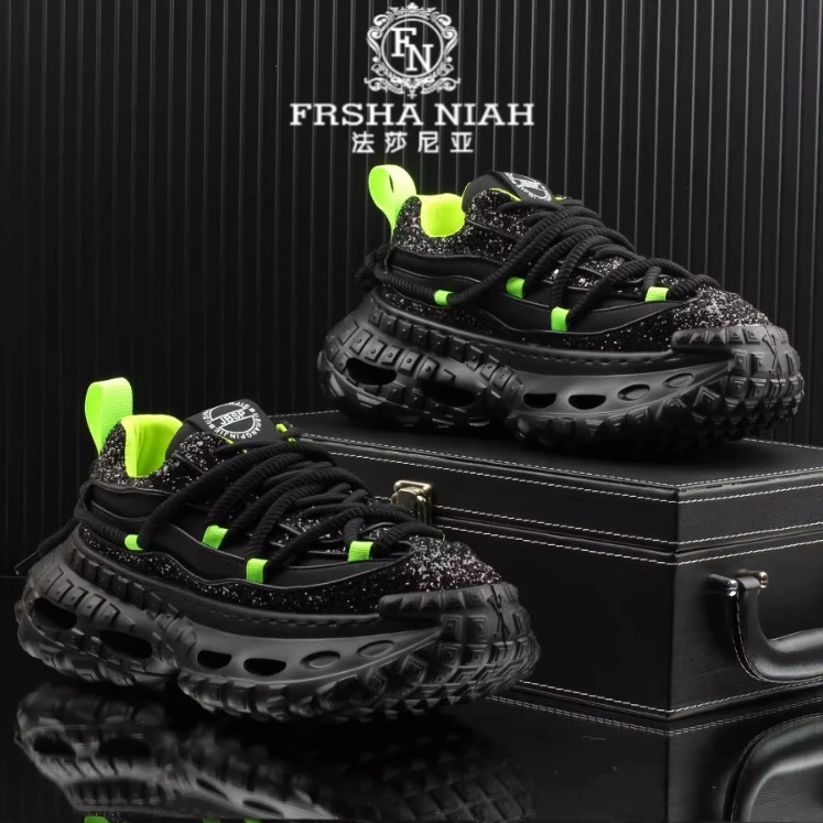 法莎尼亚轻便增高老爹鞋秋季厚底时尚百搭舒适休闲反软底防滑男鞋