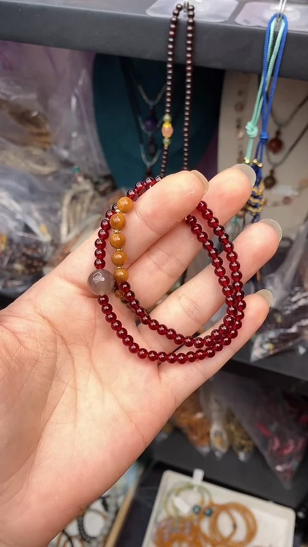 未镶嵌库克手串红玉髓库克双圈