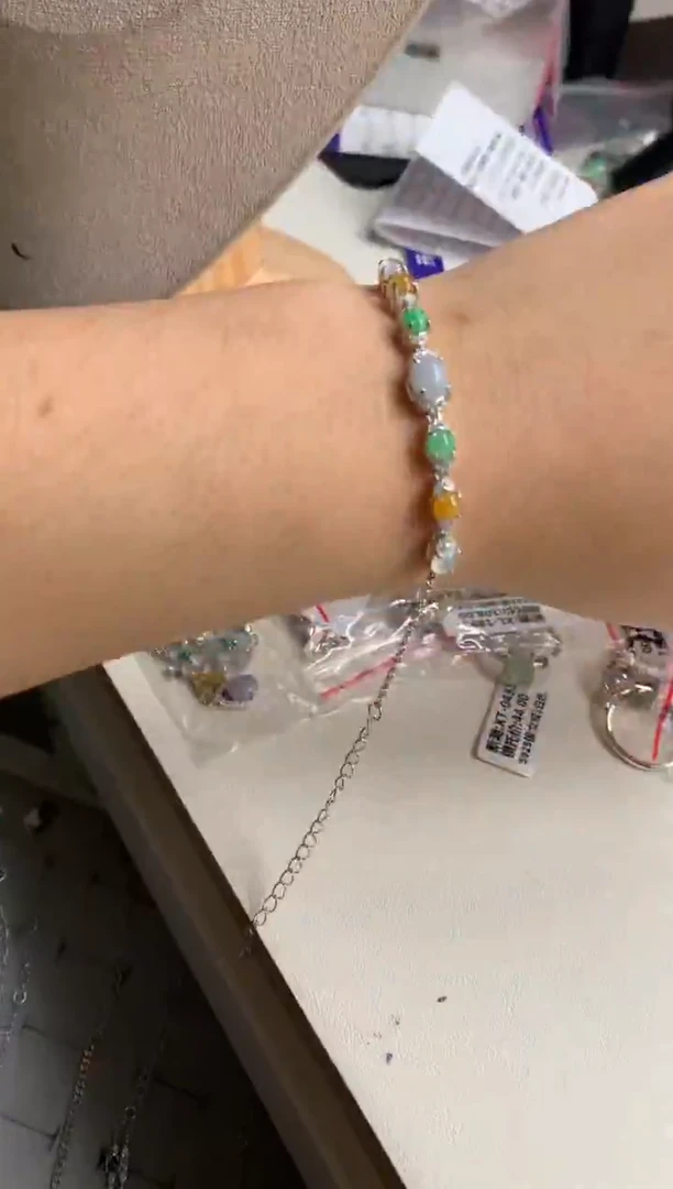 银S925镶嵌戒指翡翠手链12