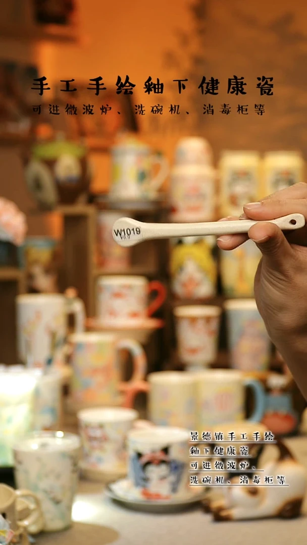 【闪购商品】杯陶瓷景德镇高温釉下彩&W1019