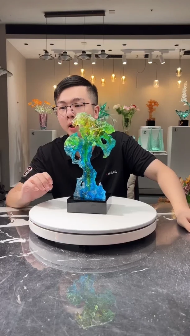 摆件巴比特美学-蓝绿色中号太湖石